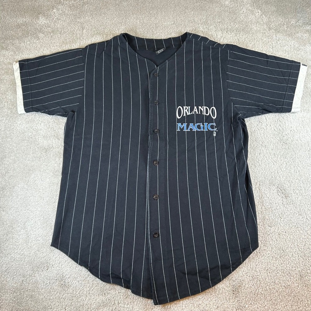 Vintage 1992 Orlando Magic Salem Sportswear Pinstripe Baseball Jersey Mens Large